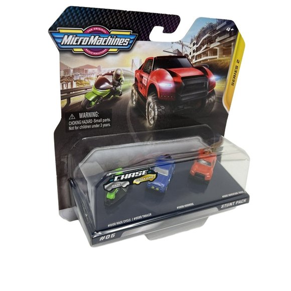 Micro Machines Stunt Pack Series 2 #05 Motorcycle Hognose Adventure Truck New - Picture 4 of 12